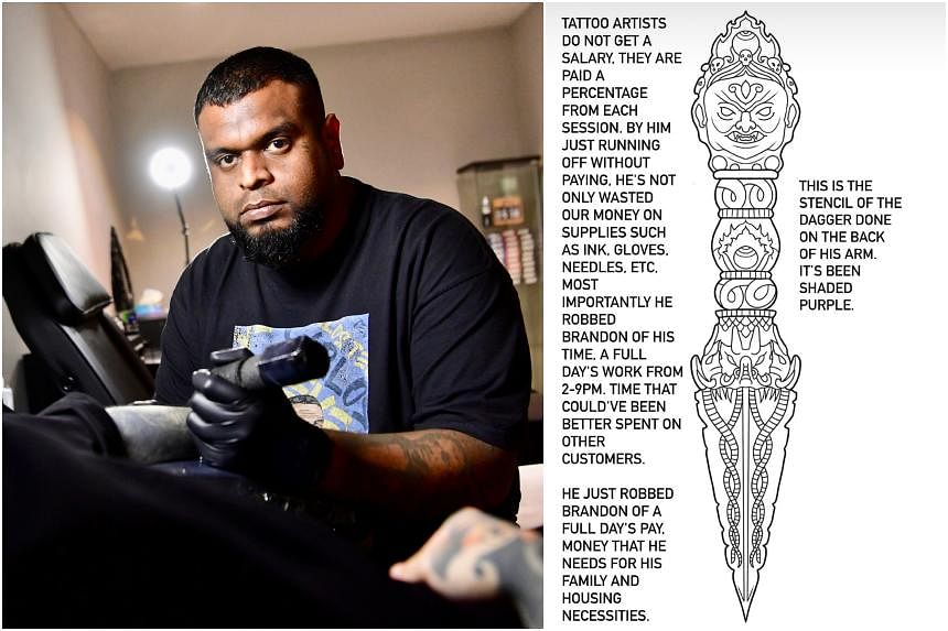Tattoo studio posts name, photo of client who left without paying